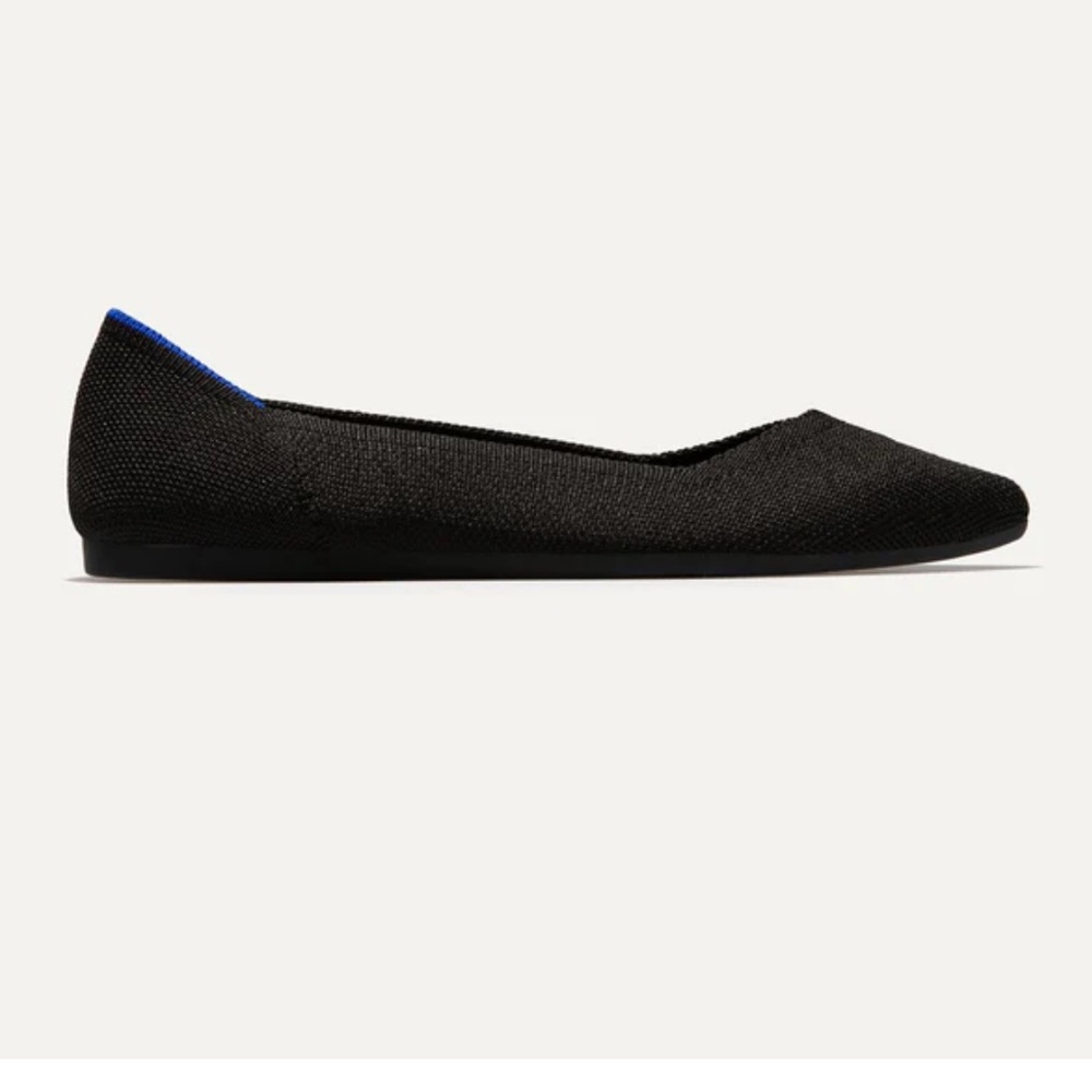 Rothys The Point Womens Pointed Toe Washable Flats, Black, Size 10
